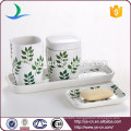 Factory green leaves design ceramic decal bathroom accessories online